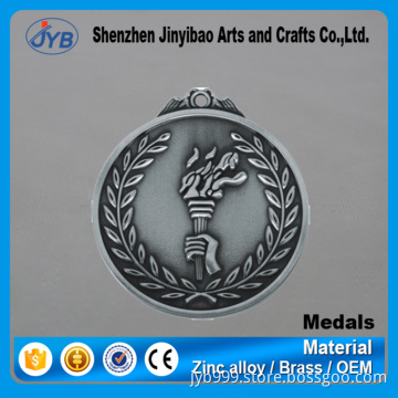 antique style sports medals custom metal vintage torch medal